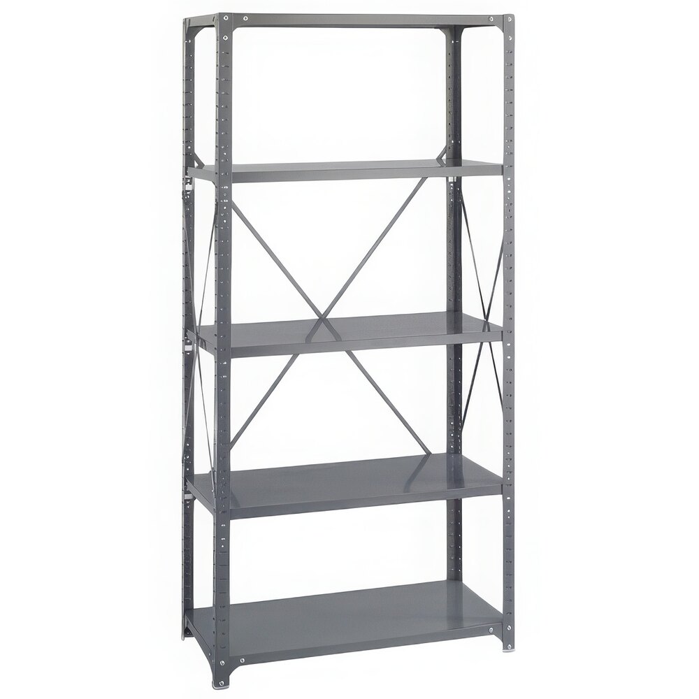 Safco 6266 Dark Gray 4 Shelf Commercial Steel Shelving Unit - 36" x 18" x 75"