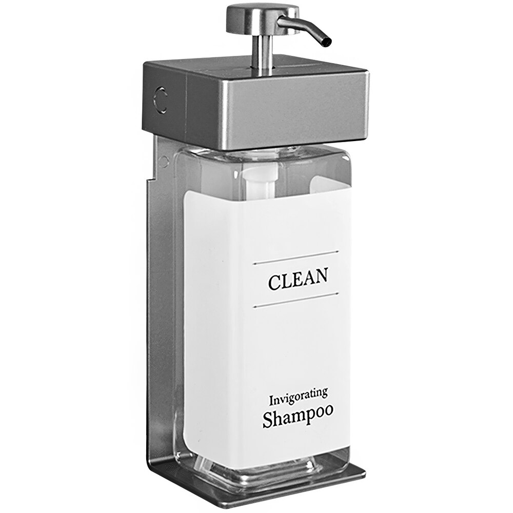 Dispenser Amenities 39134-R3-WHT SOLera 15 oz. ABS Plastic Wall Mounted Adjustable 1-Chamber Locking Shower Dispenser with Rectangular Bottle