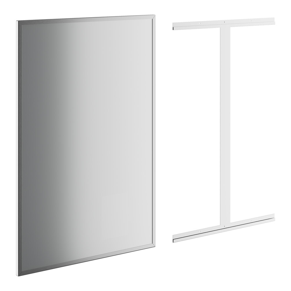 American Specialties, Inc. 24" x 36" Plate Glass Mirror with Stainless Steel Chan-Lok Frame 10-0620-2436