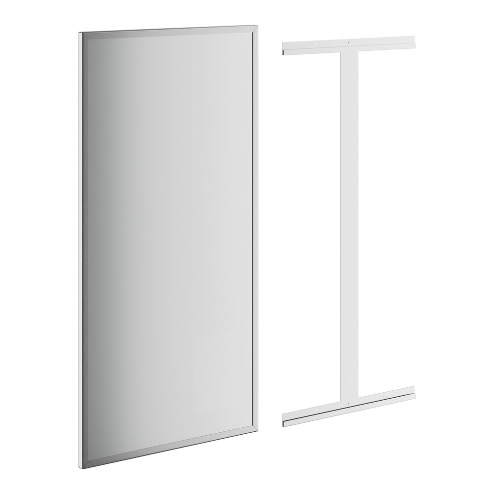 American Specialties, Inc. 18" x 36" Plate Glass Mirror with Stainless Steel Chan-Lok Frame 10-0620-1836