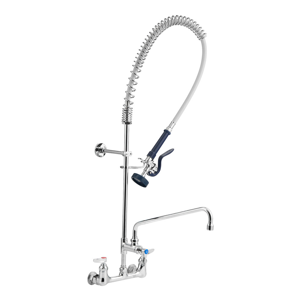 T&S PB-8WOSN14FZKZC Wall Mount Pet Grooming Faucet with 8" Adjustable Centers, 14" Add On Nozzle, EB-0107 Spray Valve, and Eterna Cartridges