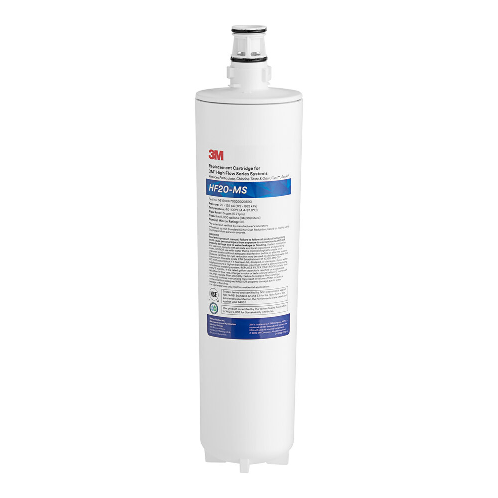 3M Water Filtration Products HF20-MS Replacement Cartridge for BREW120-MS Water Filtration System - 0.5 Micron and 1.5 GPM