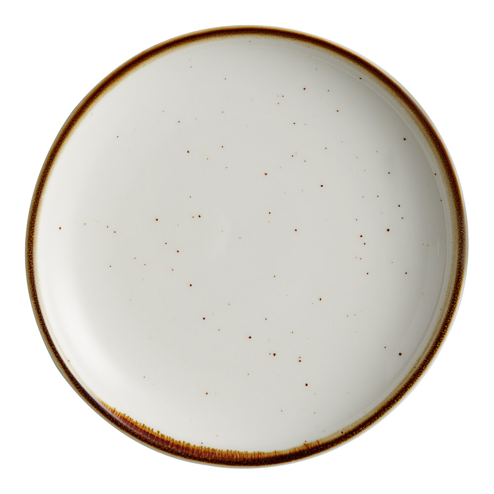 Acopa Keystone 6" Vanilla Bean Stoneware Coupe Plate - Sample