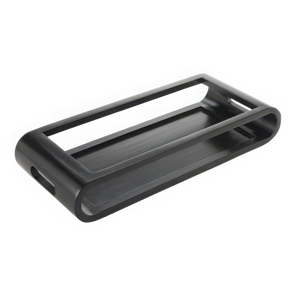 American Metalcraft 21 3/4" x 9 3/8" x 3 5/8" Espresso Wood Serving Tray - 4/Case