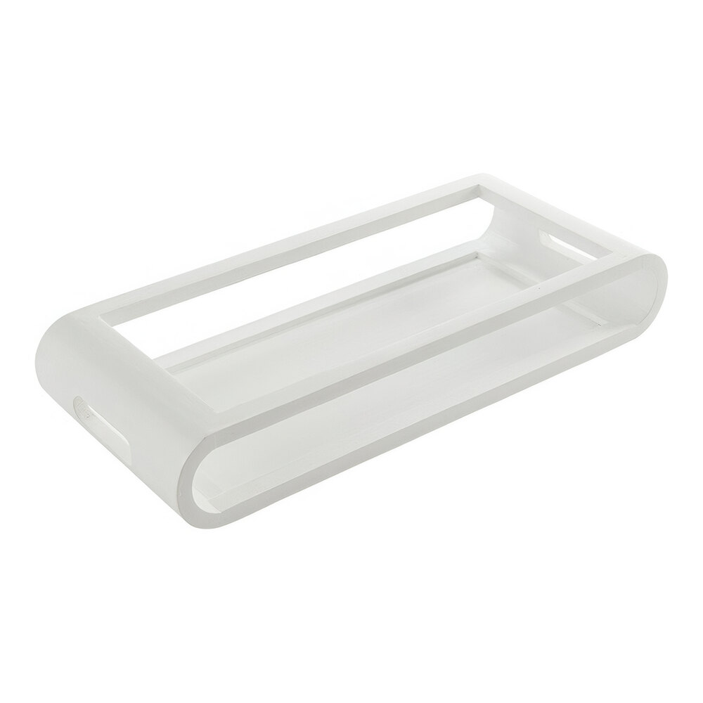 American Metalcraft 21 3/4" x 9 3/8" x 3 5/8" White Wood Serving Tray - 4/Case