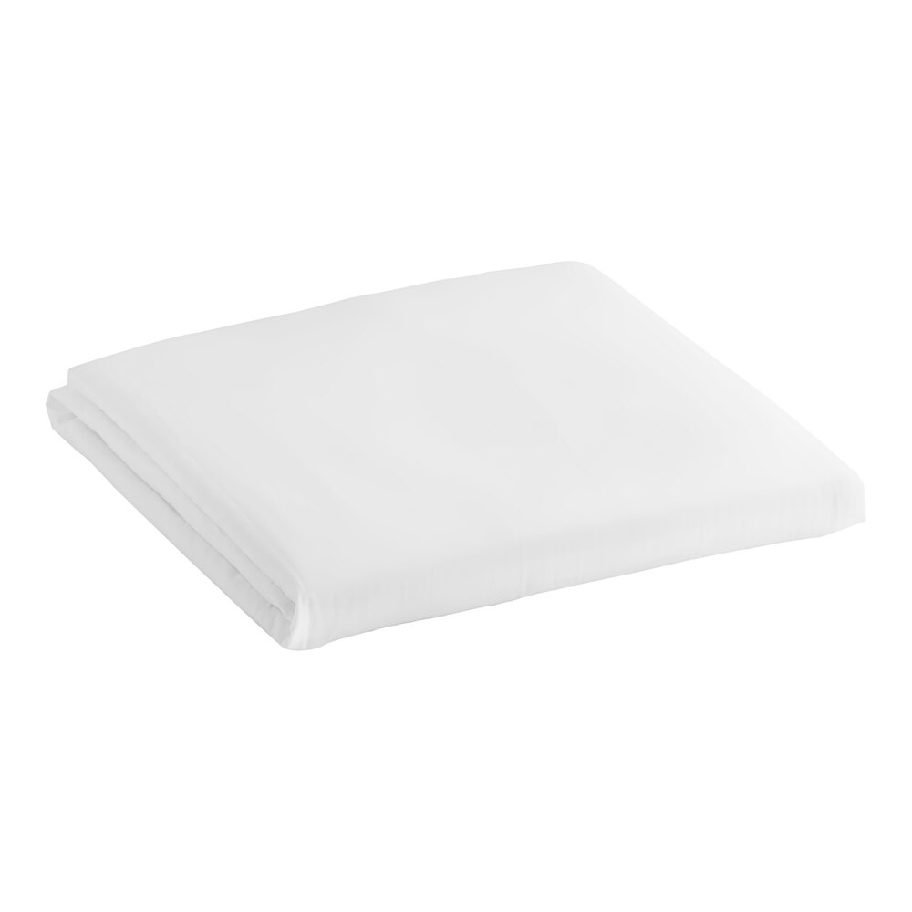 Berkshire Hospitality Westbrook 75" x 79" x 12" King Size White Woven Faux Linen Box Spring Cover - 12/Case