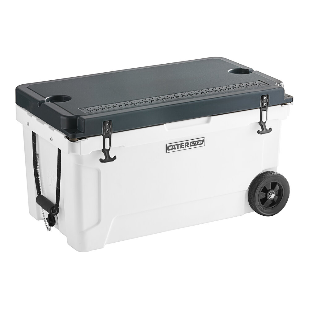 CaterGator CG65PAW Panda 65 Qt. Mobile Rotomolded Outdoor Cooler / Ice Chest