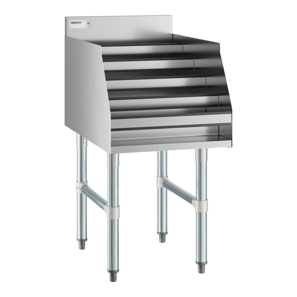 Regency 18" Five-Tiered Stainless Steel Liquor Display Rack - 26" Deep