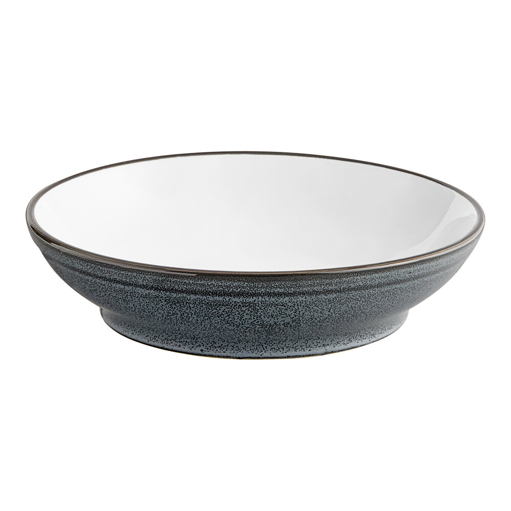 Acopa Embers 48 oz. Midnight Blue Matte Stoneware Pasta Bowl - Sample