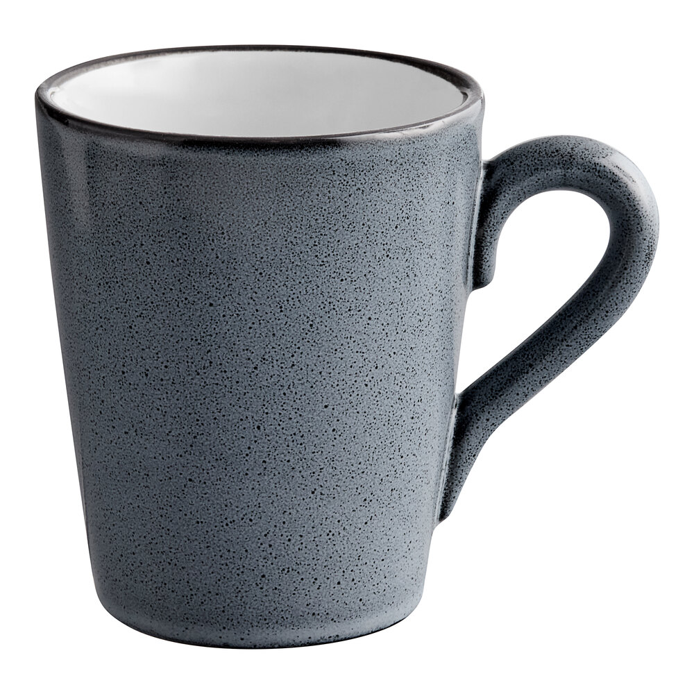 Acopa Embers 10 oz. Midnight Blue Matte Stoneware Mug - Sample