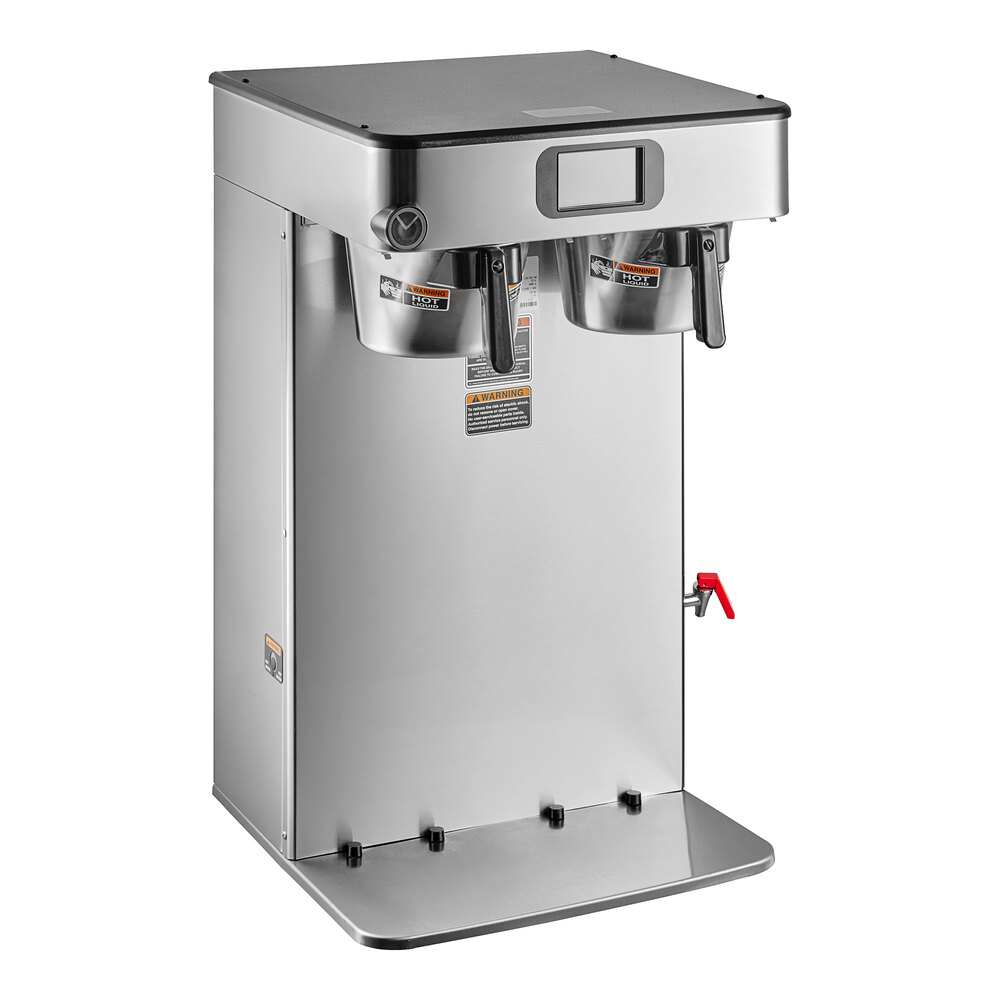 Bunn 53400.0101 ICB Twin Tall Platinum Edition Infusion Series Black / Silver Twin Automatic Coffee Brewer - 120/240V, 6000W