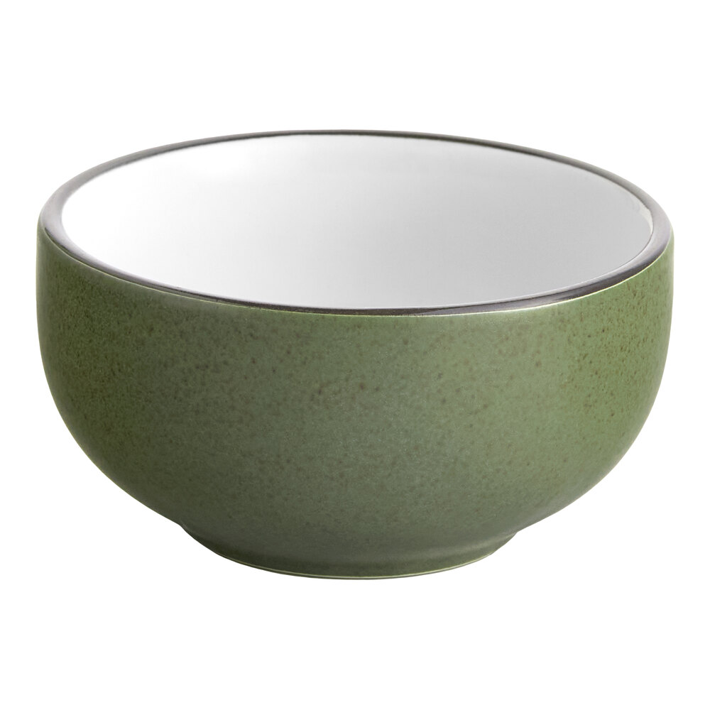 Acopa Embers 10 oz. Moss Green Matte Stoneware Bowl - Sample