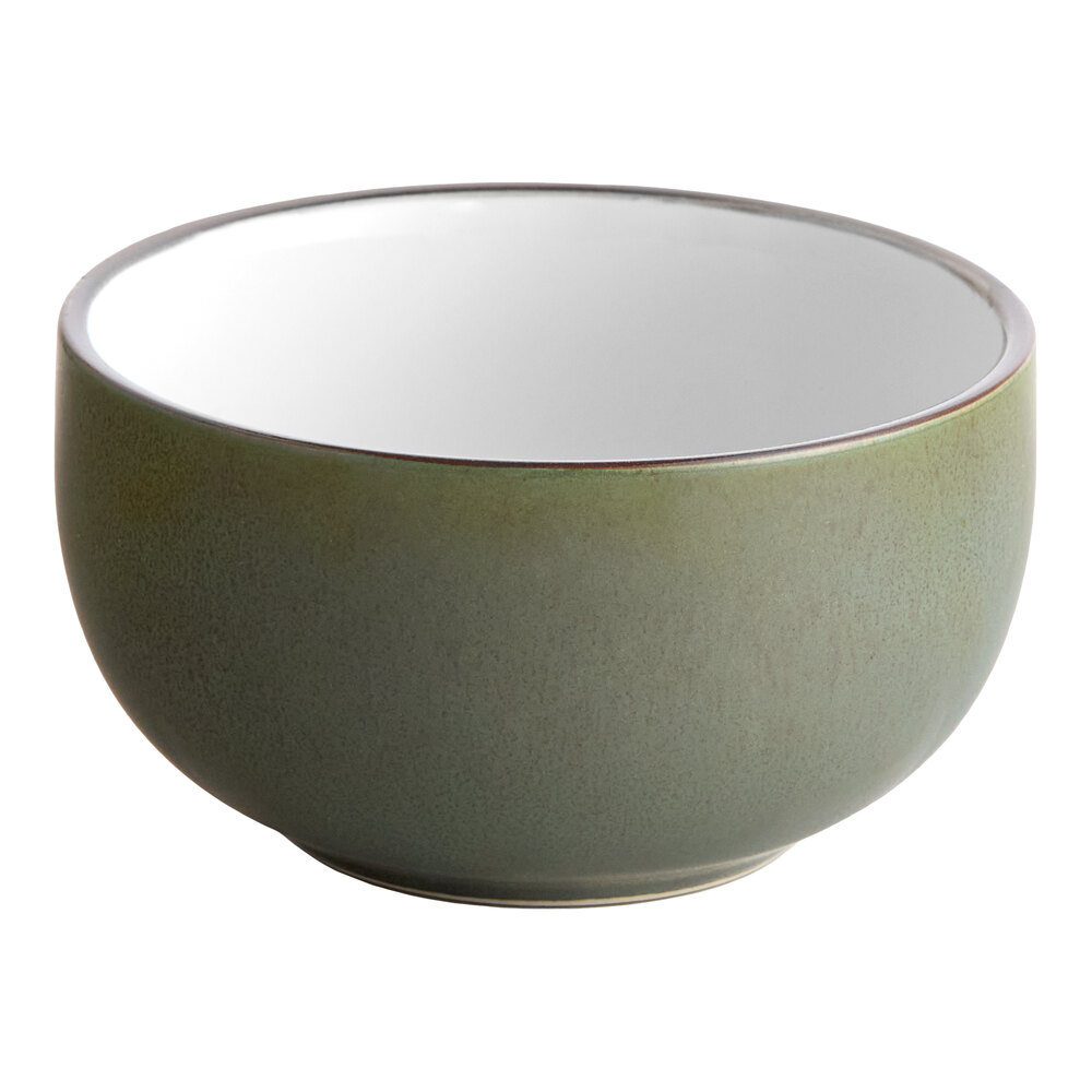 Acopa Embers 13 oz. Moss Green Matte Stoneware Bowl - Sample