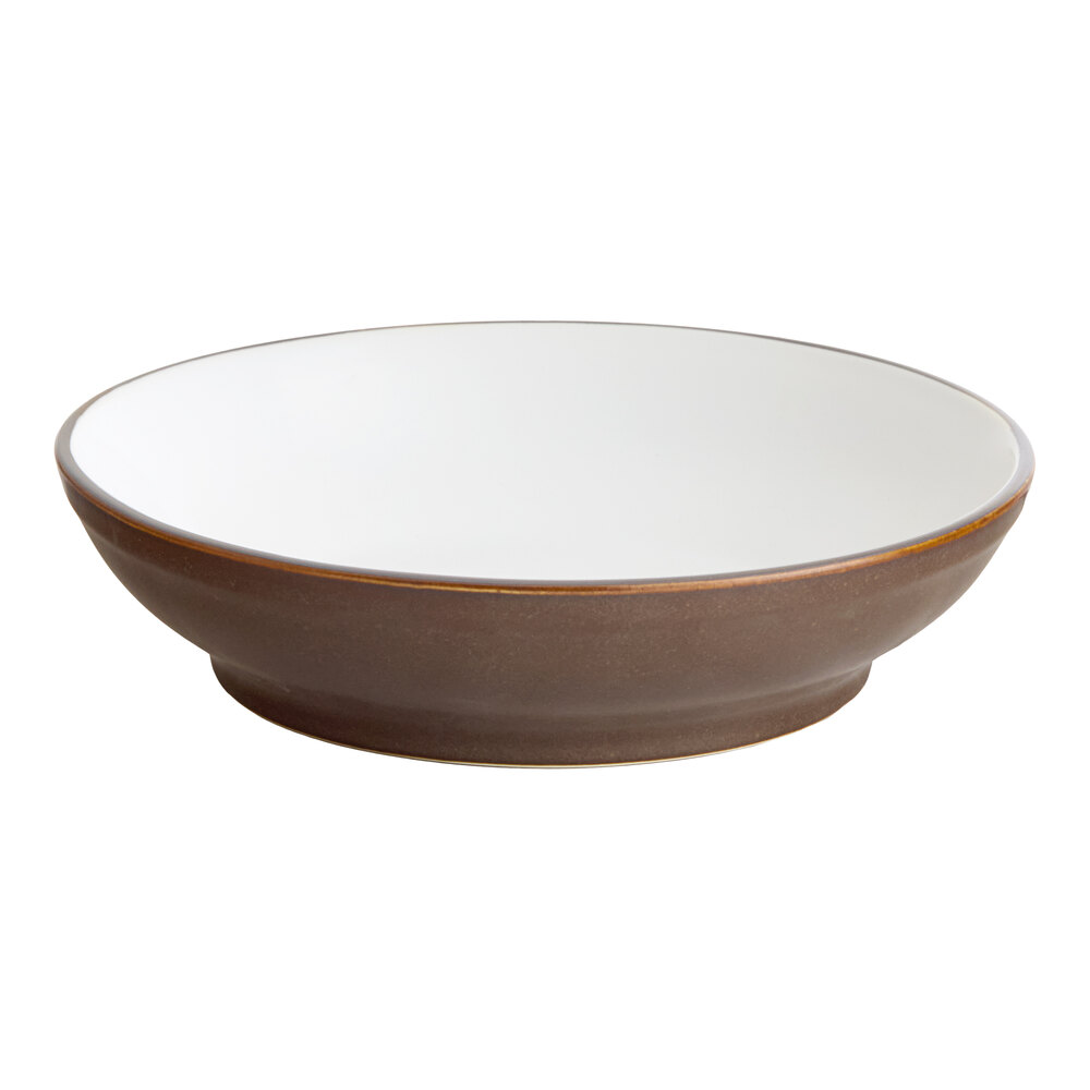 Acopa Embers 48 oz. Hickory Brown Matte Stoneware Pasta Bowl - Sample