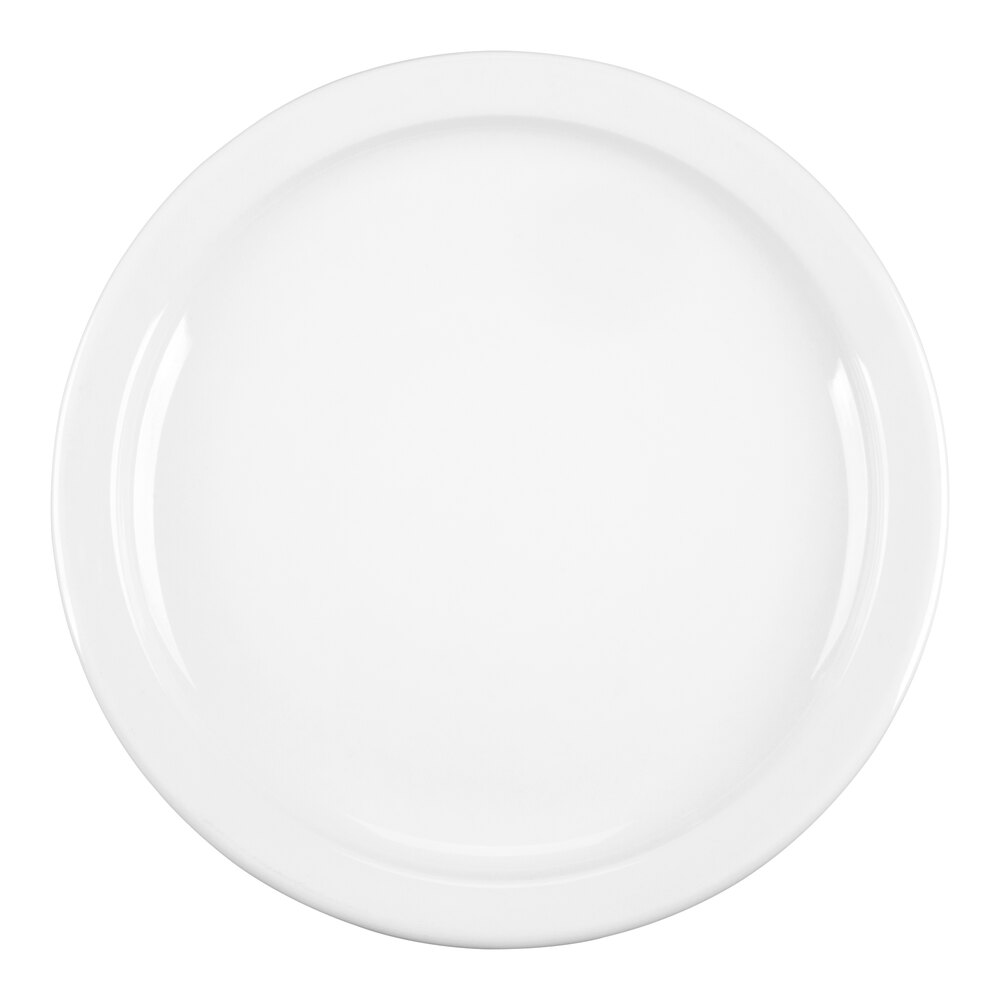 Cambro MDSPLT9148 Classic White Ceramic Ware 9" Ceramic Plate - 24/Case