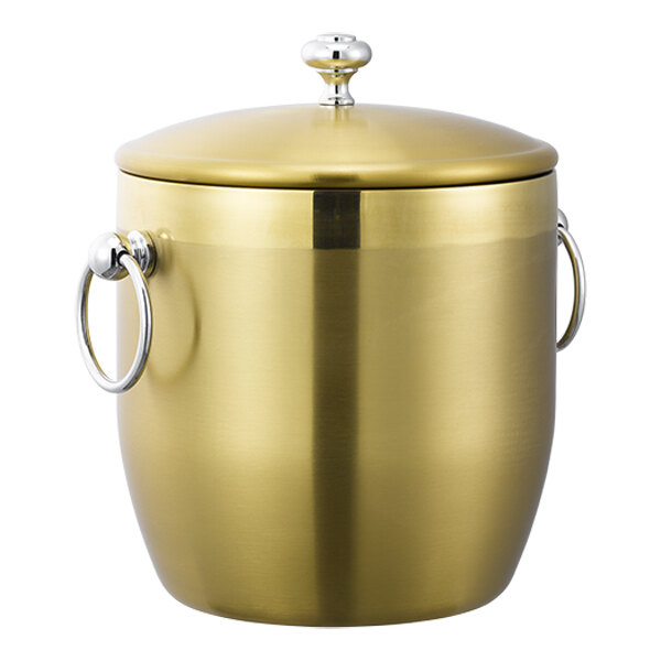 Service Ideas Elite 101.4 oz. Metallic Vintage Gold Stainless Steel Hotel Ice Bucket IB3BSVG