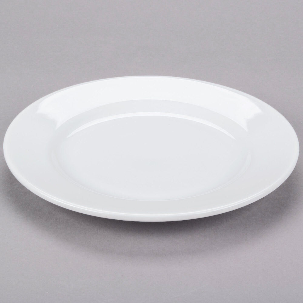 Libbey Reflections 6 5/8" Aluma White Porcelain Plate - Sample