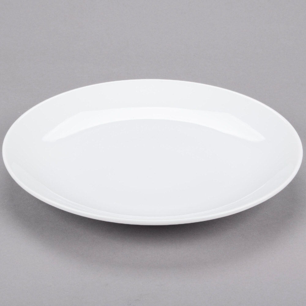 Libbey Reflections 10 5/8" Aluma White Porcelain Coupe Plate - Sample