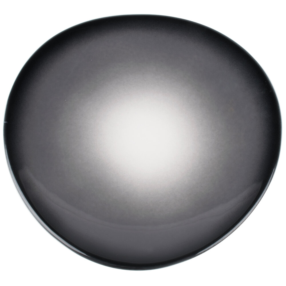 Reserve by Libbey Pebblebrook 8 3/8" Obsidian Organic Porcelain Plate - Sample