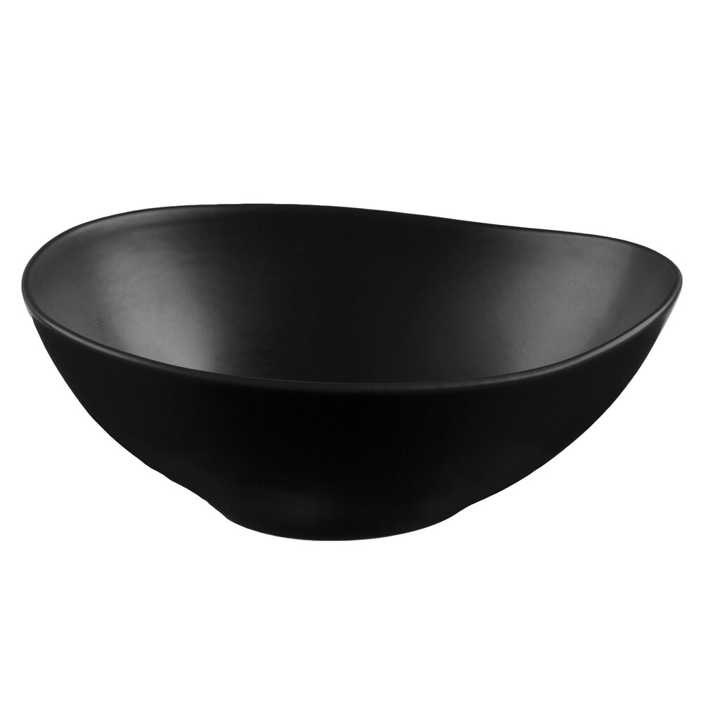 Libbey Driftstone 38 oz. Onyx Satin Matte Organic Porcelain Bowl - Sample