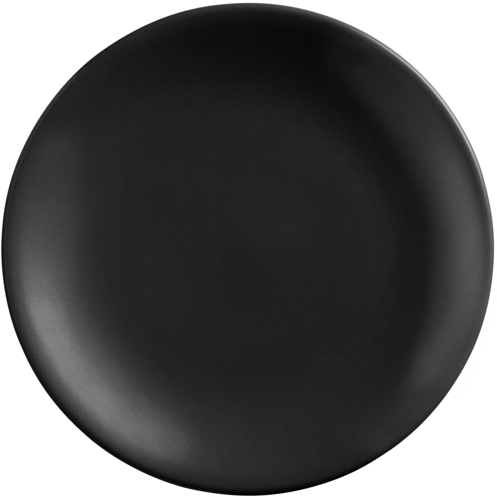 Libbey Driftstone 11" Onyx Satin Matte Porcelain Coupe Plate - Sample