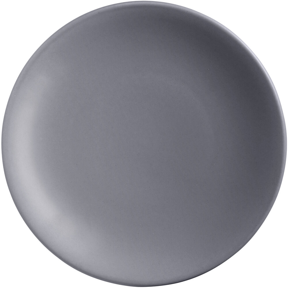 Libbey Driftstone 9" Granite Satin Matte Porcelain Coupe Plate - Sample