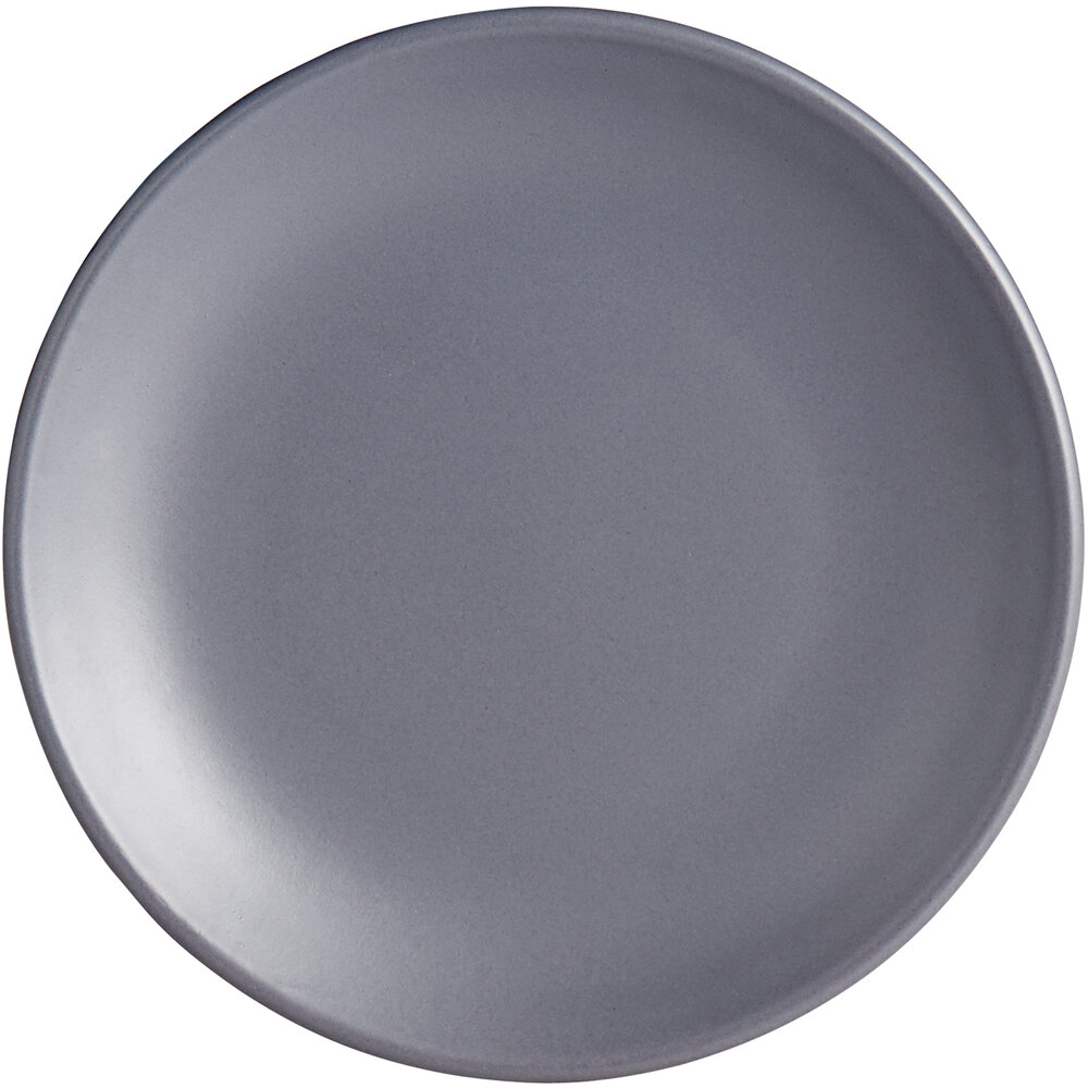 Libbey Driftstone 6" Granite Satin Matte Porcelain Coupe Plate - Sample