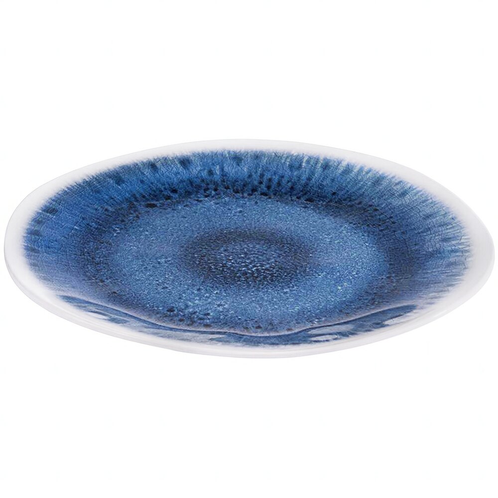 APS Blue Ocean 10 7/16" Round Melamine Plate - Sample