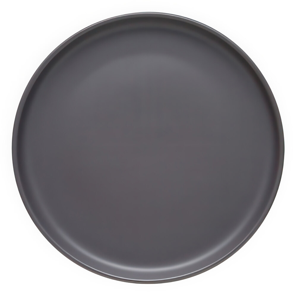 Libbey Driftstone 9" Granite Satin Matte Porcelain Flat Coupe Plate - Sample