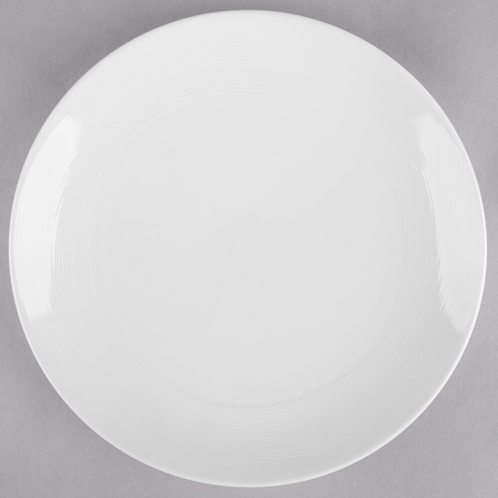 Reserve by Libbey Silk 11" Round Royal Rideau White Porcelain Coupe Plate - Sample