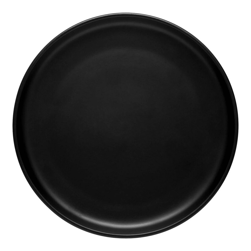 Libbey Driftstone 9" Onyx Satin Matte Porcelain Flat Coupe Plate - Sample