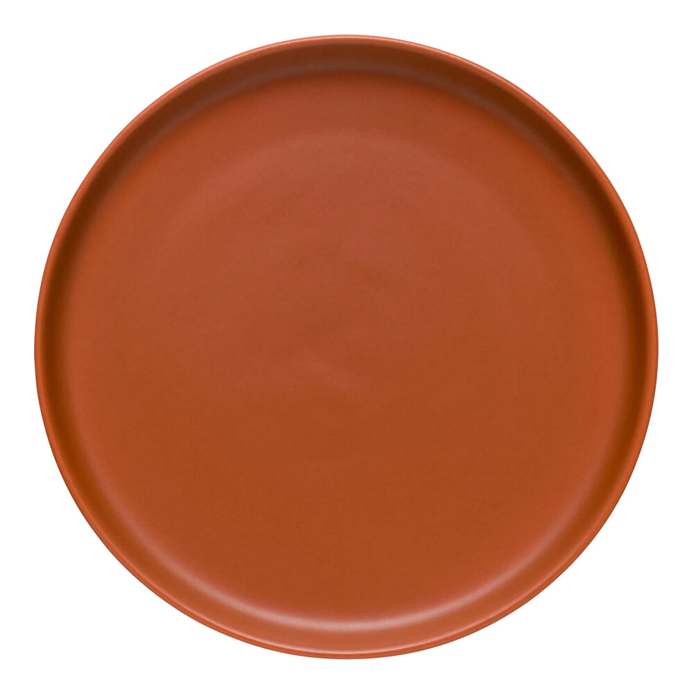 Libbey Driftstone 9" Clay Satin Matte Porcelain Flat Coupe Plate - Sample