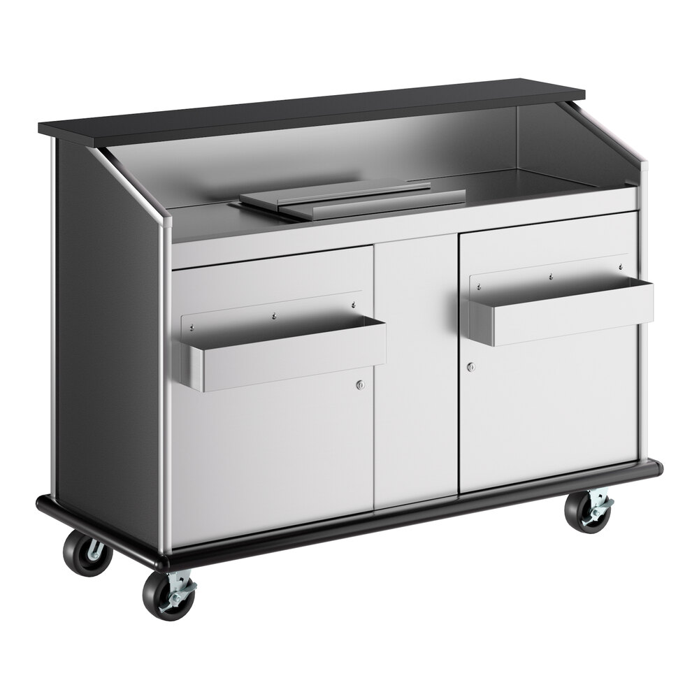 Advance Tabco AMD-5B 61" Heavy-Duty Portable Bar with Stainless Steel Doors and Interior