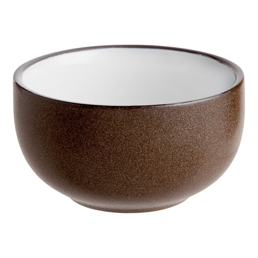 Acopa Embers 10 oz. Hickory Brown Matte Stoneware Bowl - Sample