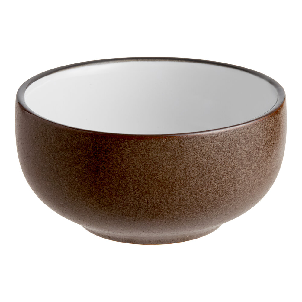 Acopa Embers 13 oz. Hickory Brown Matte Stoneware Bowl - Sample