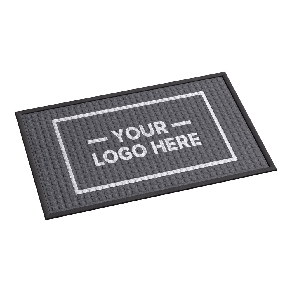 Lavex Water Absorbent 2' x 3' Customizable Waffle Indoor / Outdoor Entrance Mat - 3/8" Thick