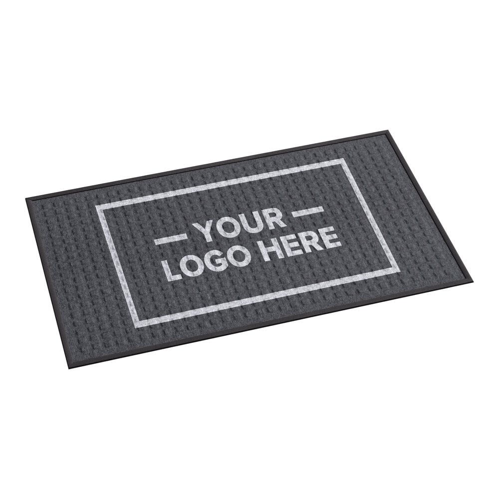 Lavex Water Absorbent 3' x 5' Customizable Waffle Indoor / Outdoor Entrance Mat - 3/8" Thick