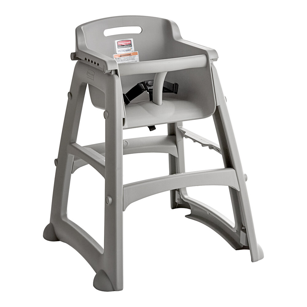 Rubbermaid® FG781408PLAT Platinum Sturdy Chair Restaurant High Chair without Wheels (Ready to Assemble)
