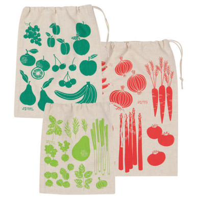 Now Designs Produce Bags, Fruit Veggies - Set of 3 (3001003)