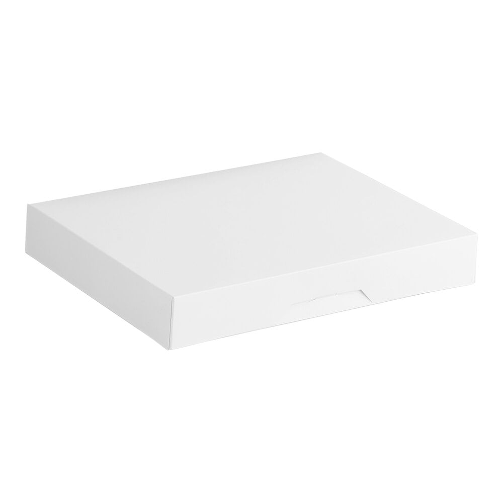 Baker's Lane 15" x 11 1/2" x 2 1/4" White Customizable Auto-Popup Donut / Bakery Box - 10/Pack