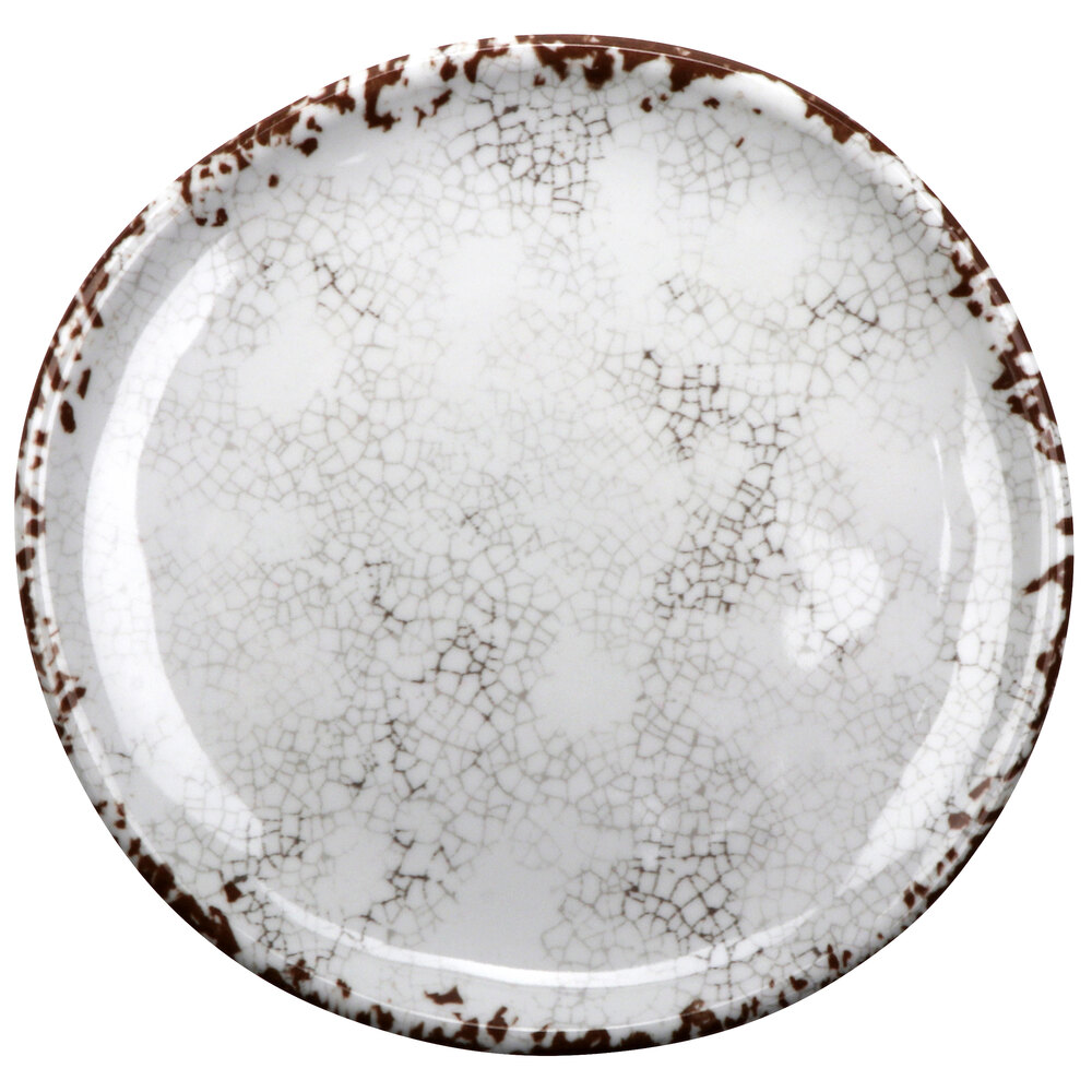 GET French Mill 5 1/2" Irregular Round Melamine Coupe Plate - Sample