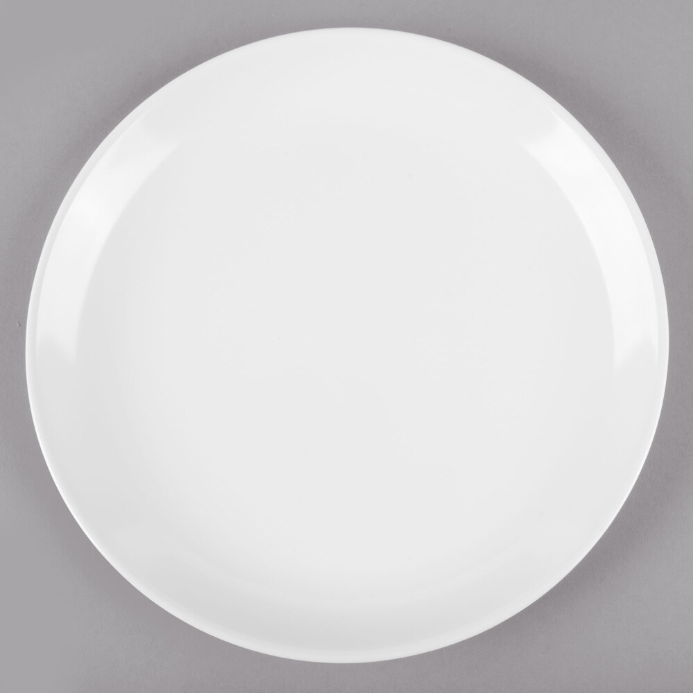 GET Settlement 9 1/2" Ivory (American White) Melamine Round Coupe Plate - Sample