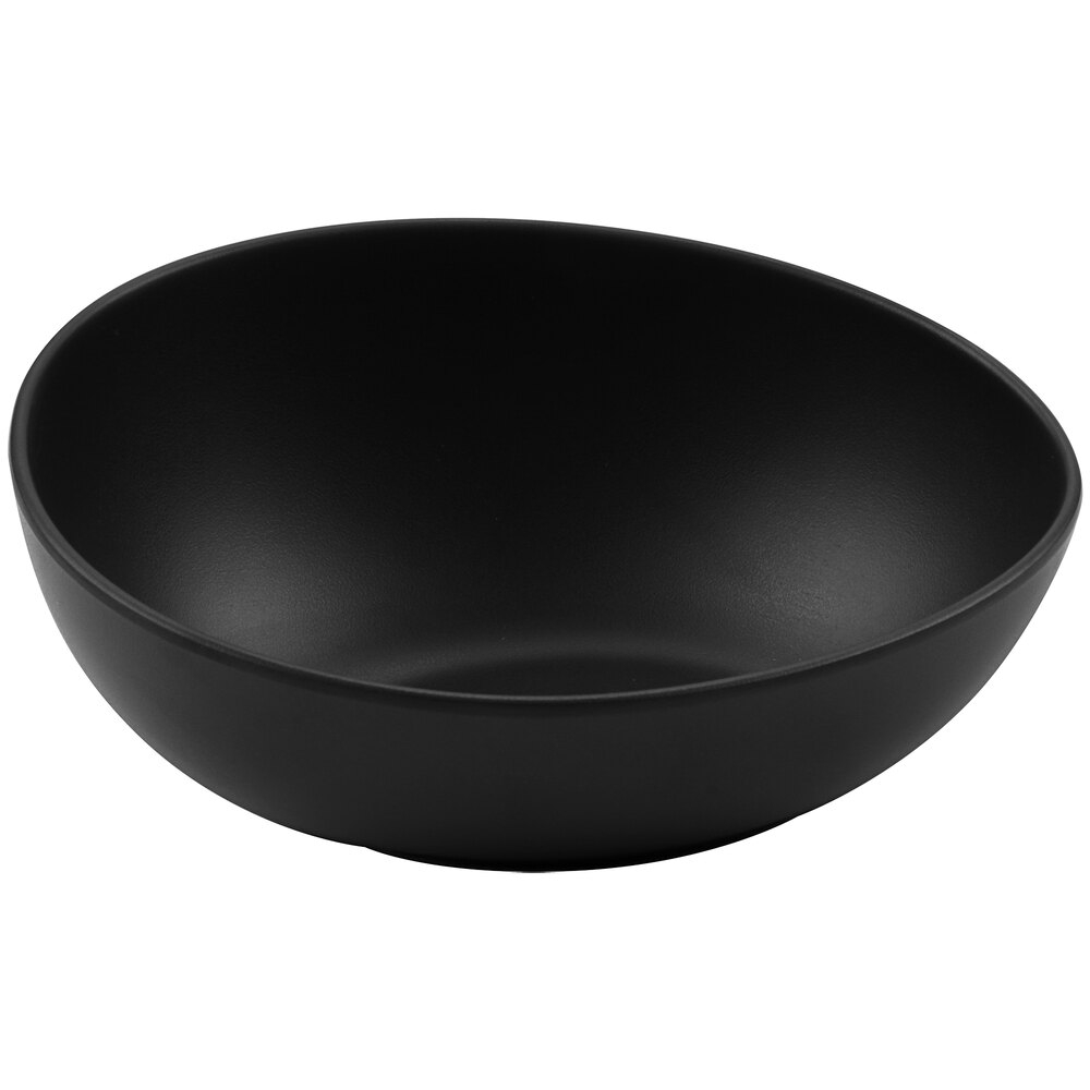 GET Riverstone 20 oz. Dark Gray Irregular Round Matte Melamine Serving Bowl - Sample