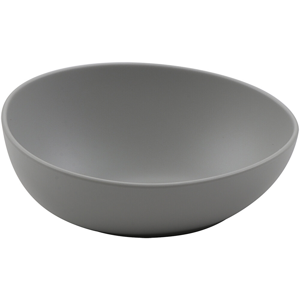 GET Riverstone 20 oz. Light Gray Irregular Round Matte Melamine Serving Bowl - Sample