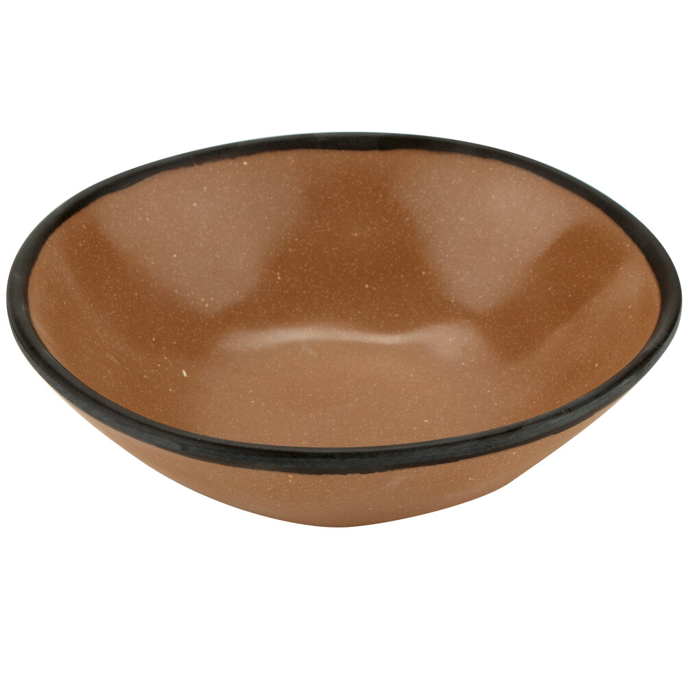 GET Pottery Market Matte 16 oz. Speckled Taupe Melamine Salad Bowl - Sample