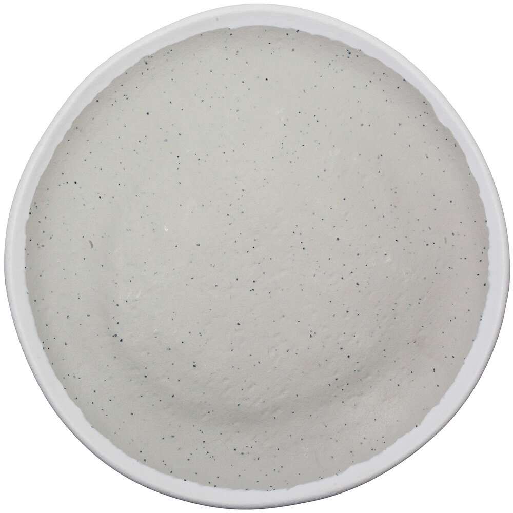 GET Pottery Market Glazed 9" Gray Coupe Plate with White Trim - Sample