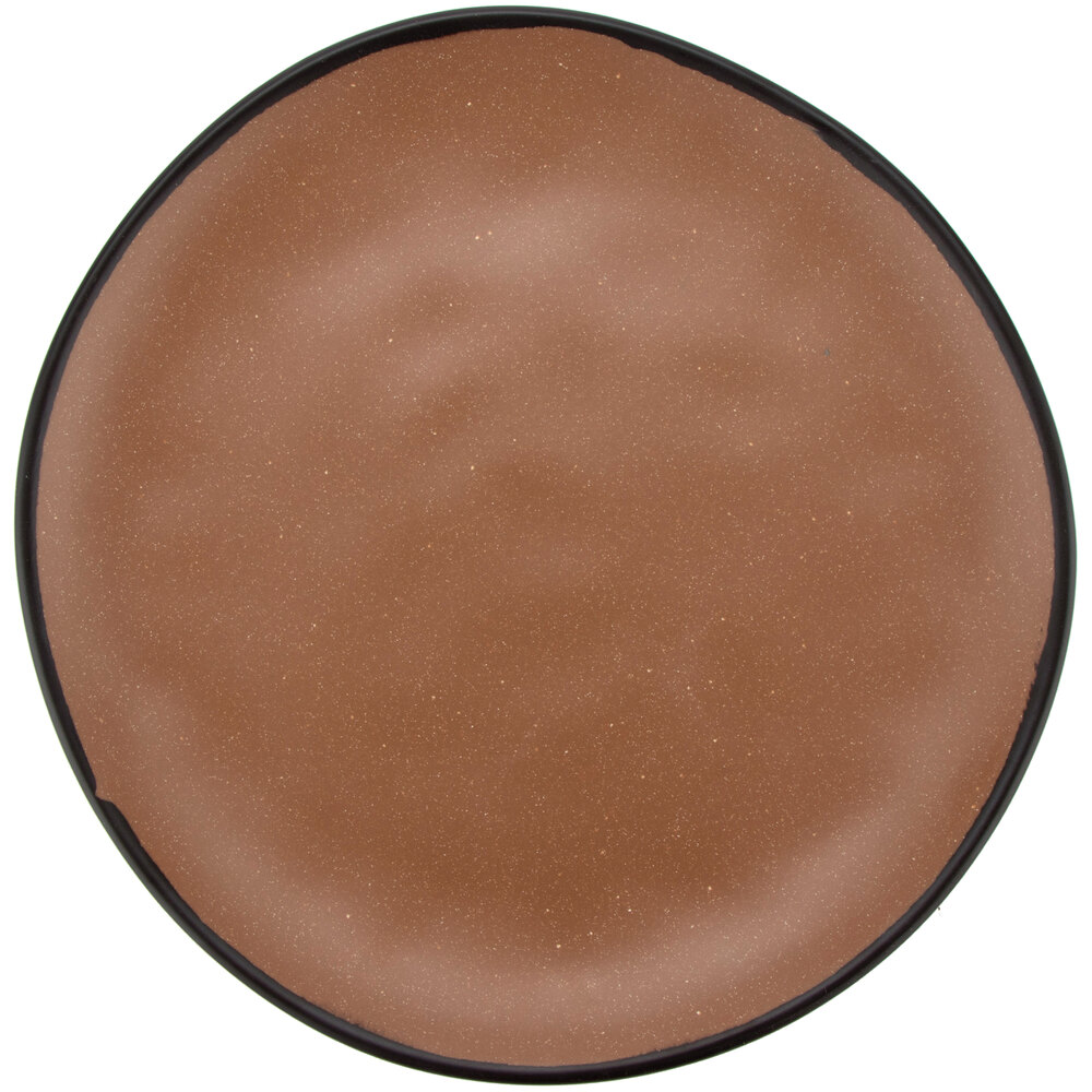 GET Pottery Market Matte 10 1/2" Speckled Taupe Melamine Coupe Dinner Plate - Sample