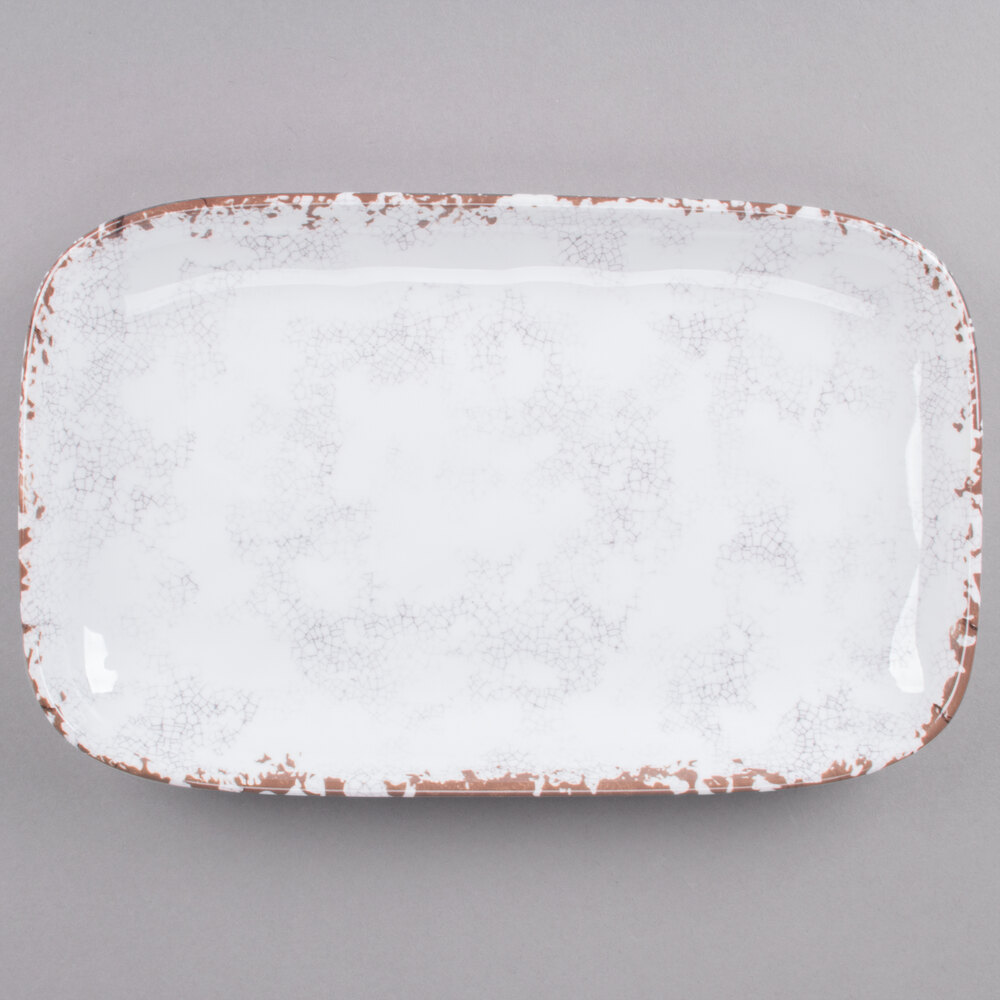 GET French Mill 12" x 7 1/2" Irregular Rectangular Melamine Platter - Sample