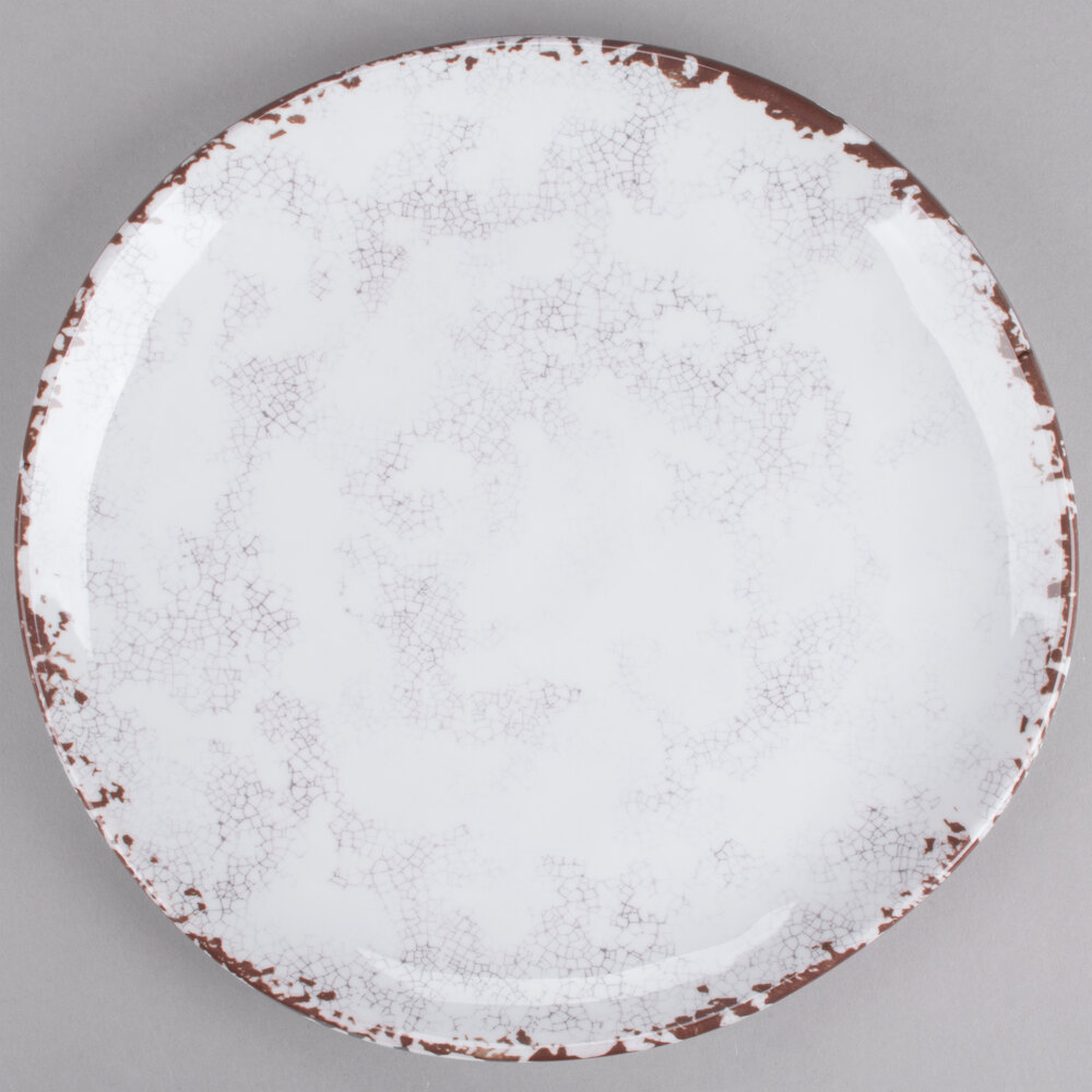 GET French Mill 10 1/2" Irregular Round Melamine Coupe Plate - Sample