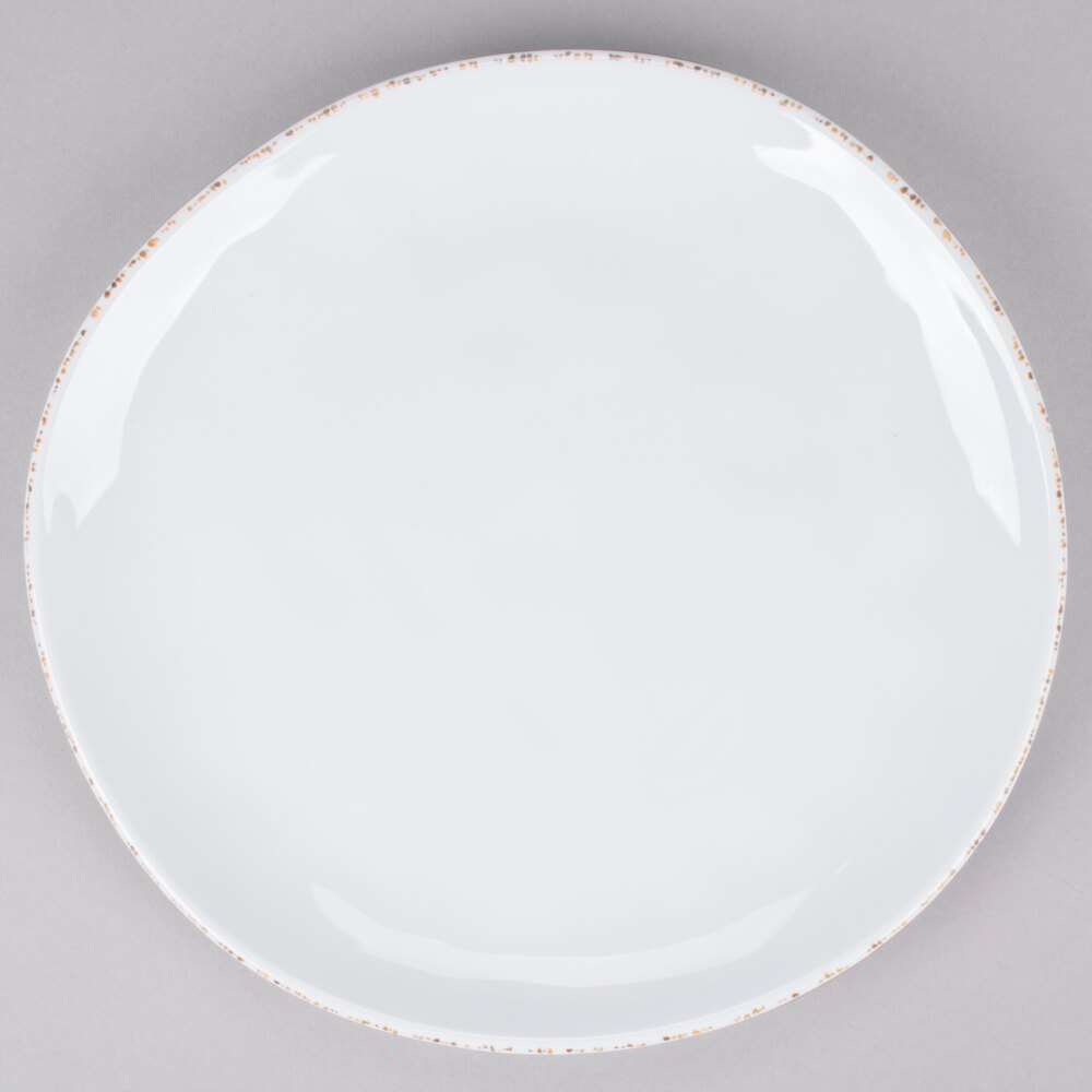 GET Urban Mill 10 1/2" Irregular Round Melamine Coupe Plate - Sample